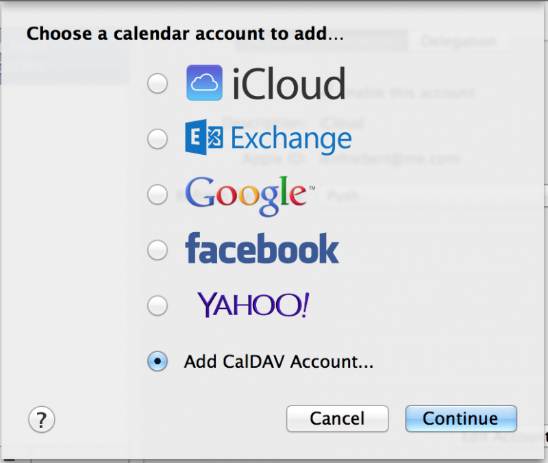 How to set up Calendars in iCal